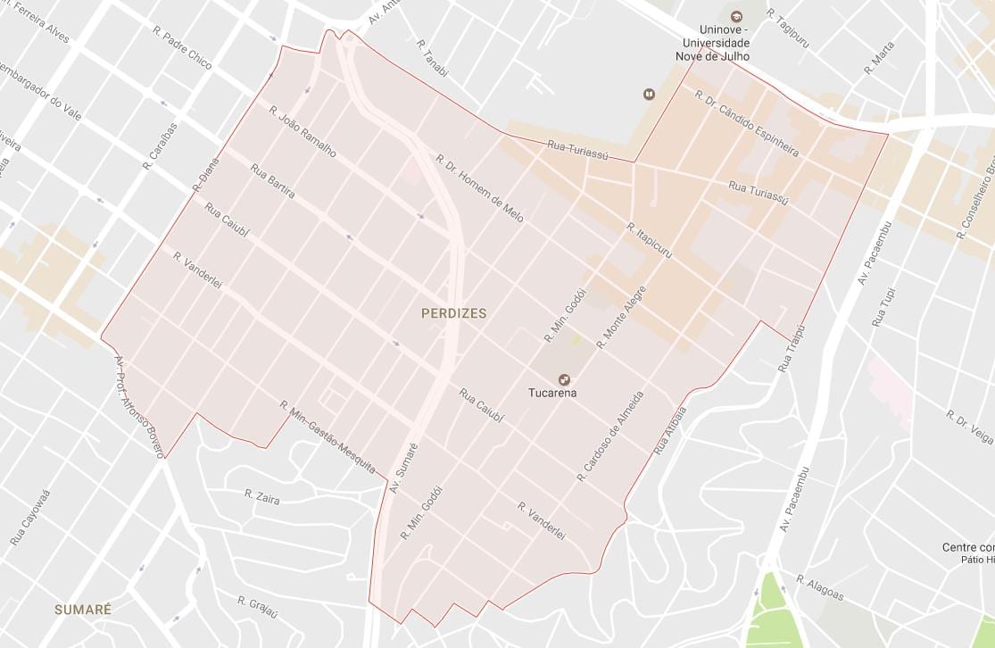 Mapa Perdizes São Paulo