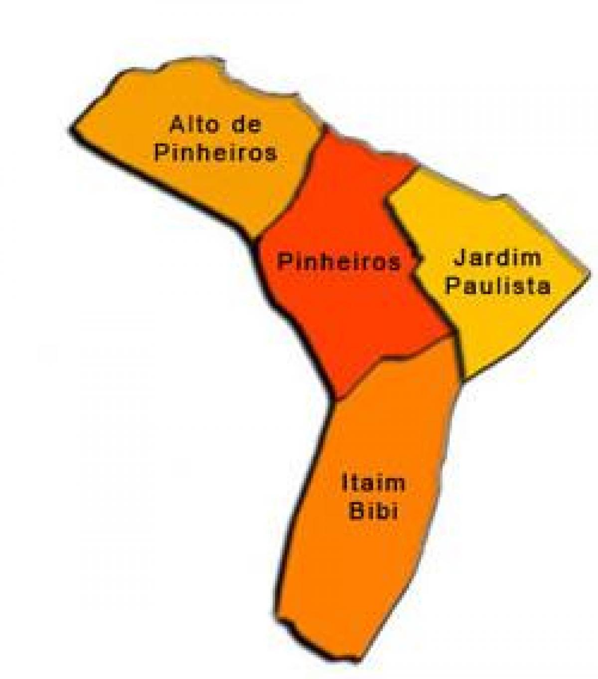 Mapa Pinheiros sub-prefektura