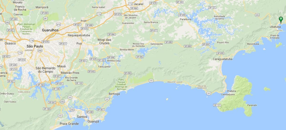 Mapa pláž Barra Seca