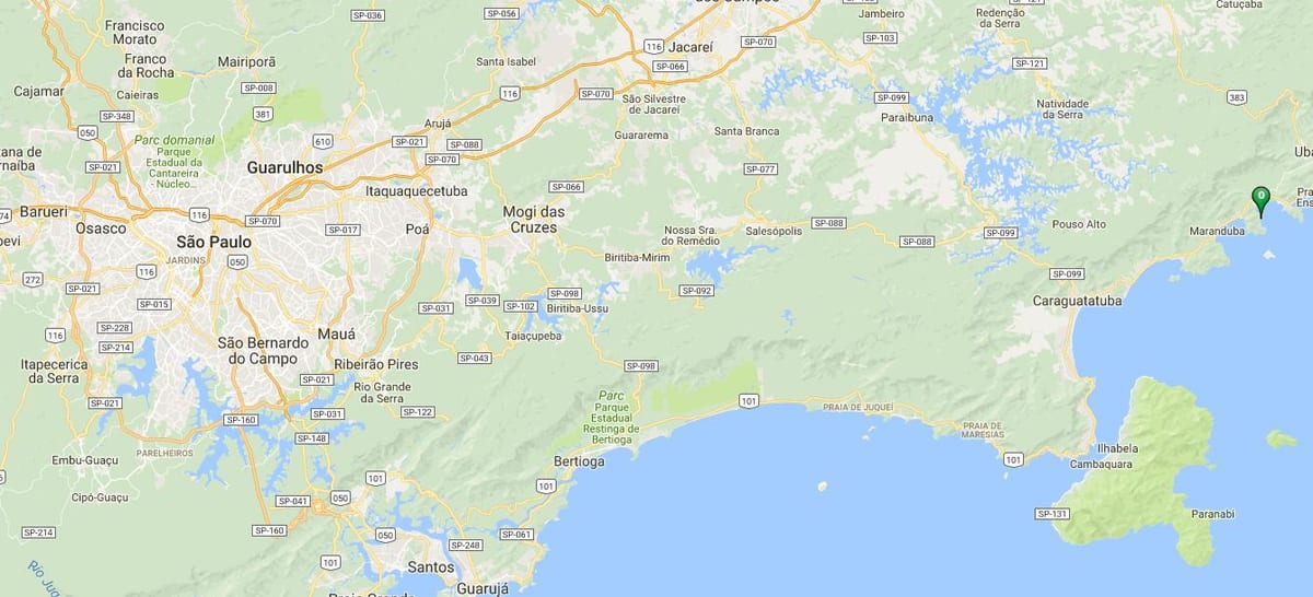 Mapa pláž Brava