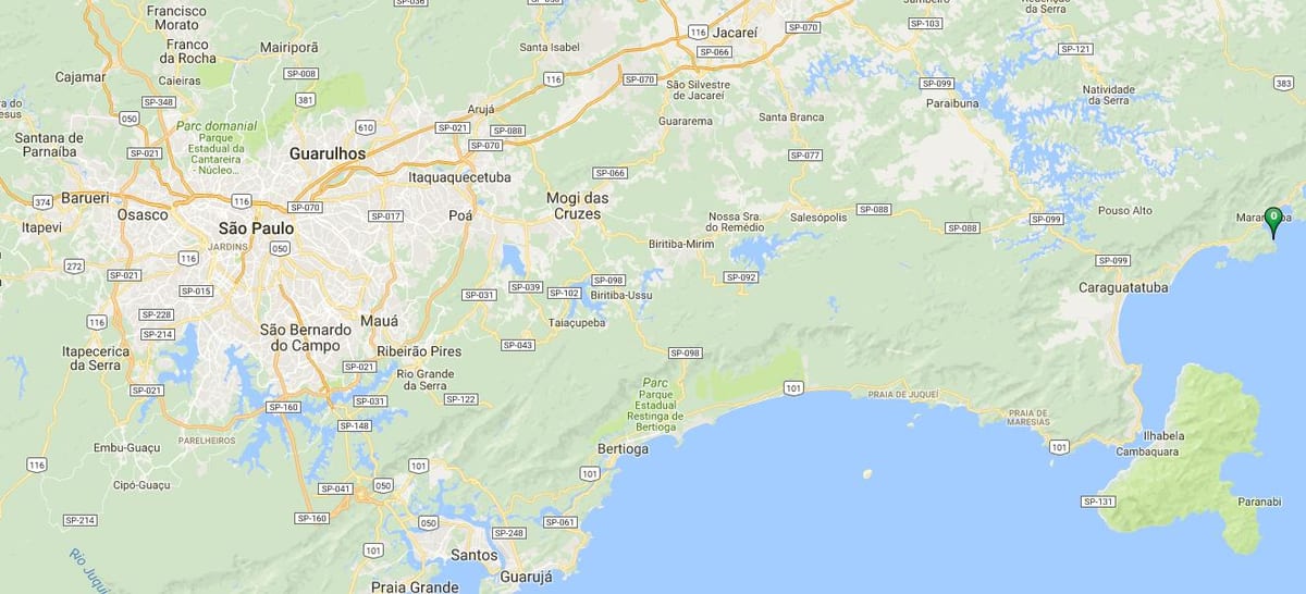 Mapa pláži Caçandoquinha