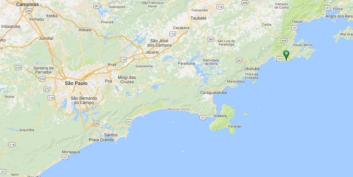 Mapa pláž Camburi