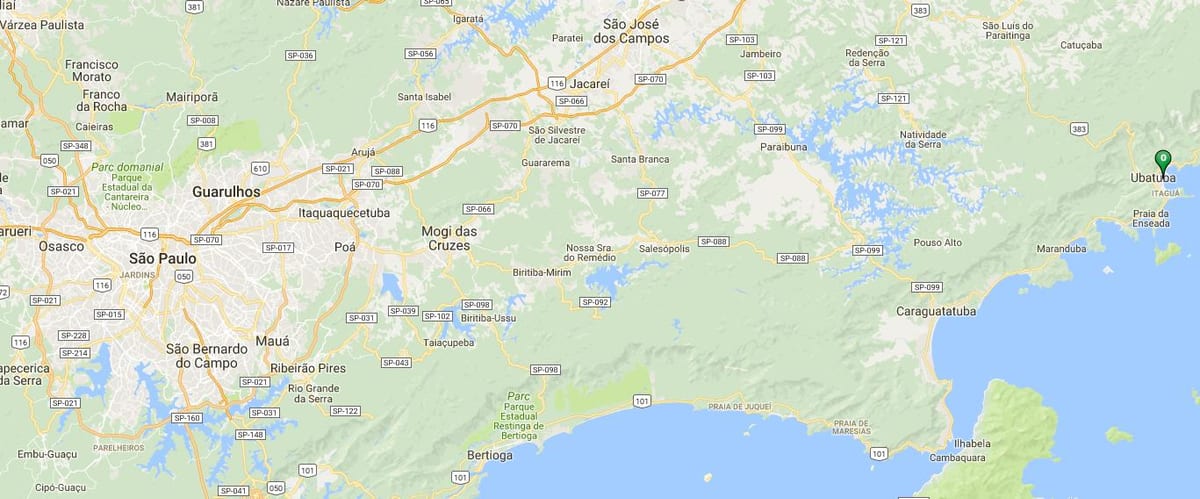 Mapa pláž Cruzeiro