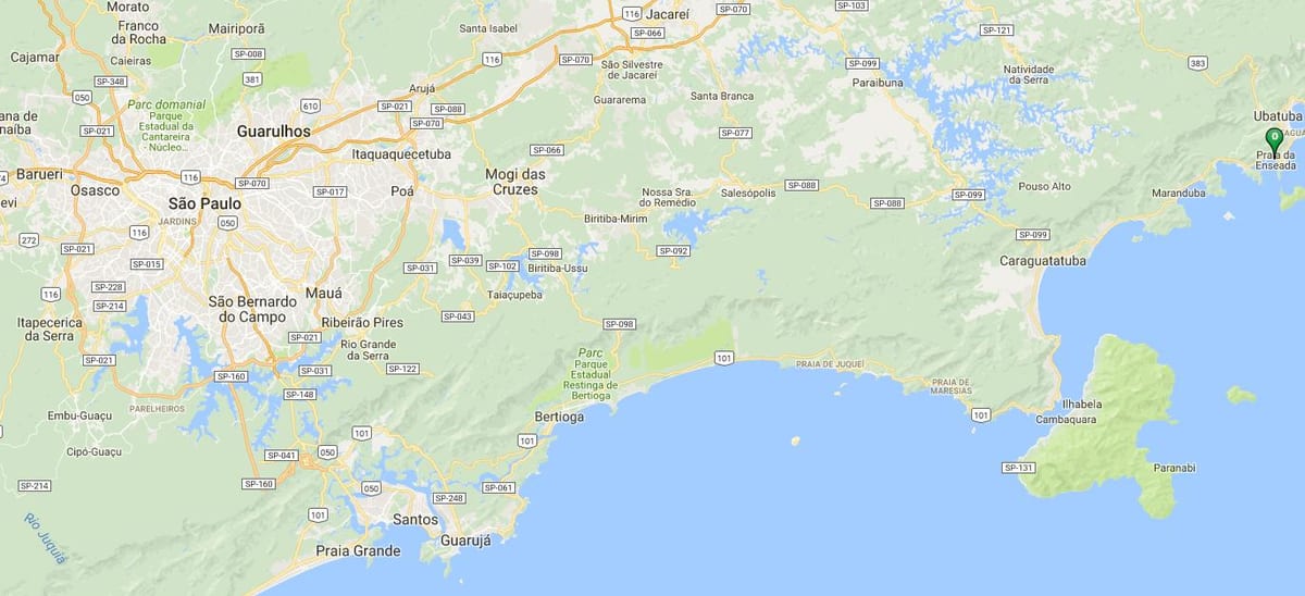 Mapa pláž Enseada