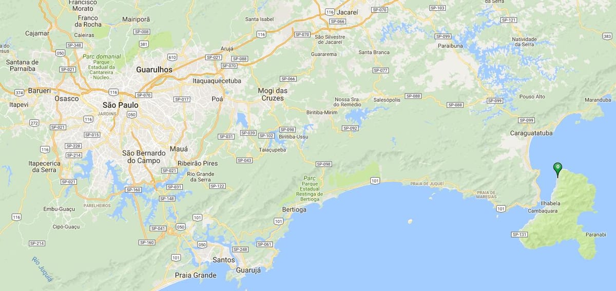 Mapa pláži Garapocaia