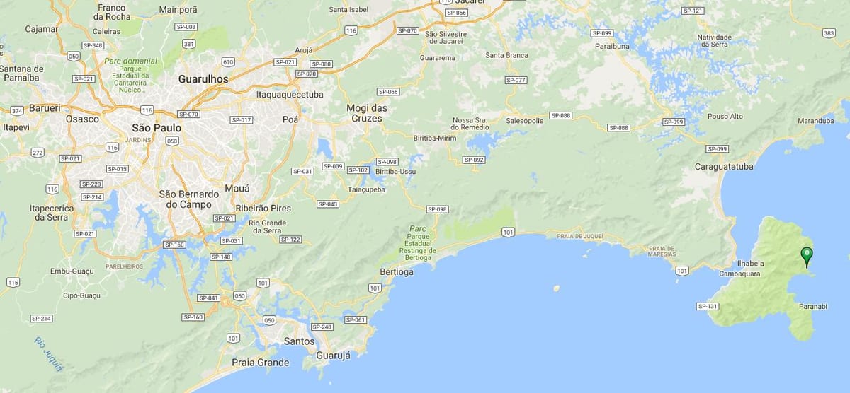 Mapa pláži Guanxuma