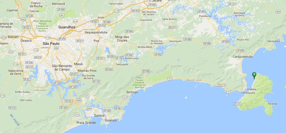 Mapa pláži Iate Clube de Santos
