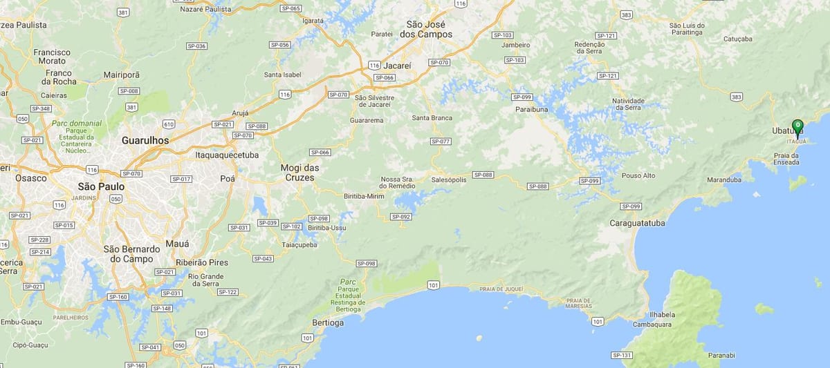Mapa pláž Itaguá