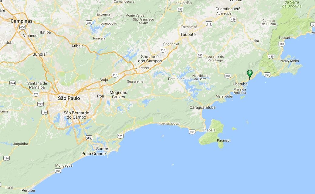 Mapa pláž Itamambuca