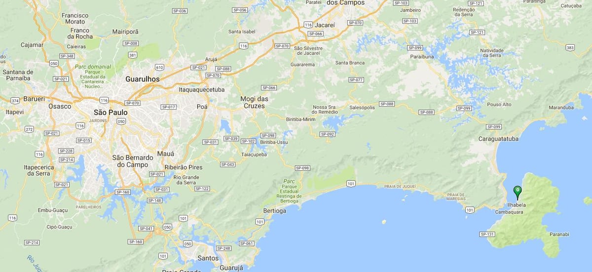 Mapa pláž Itaquanduba