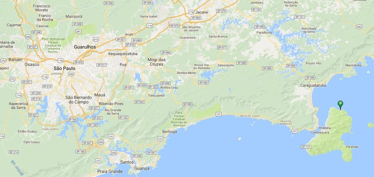 Mapa pláž Jabaquara