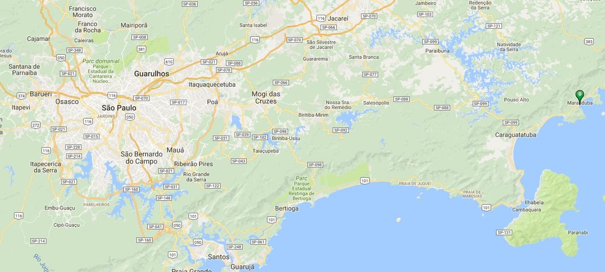 Mapa pláž Maranduba