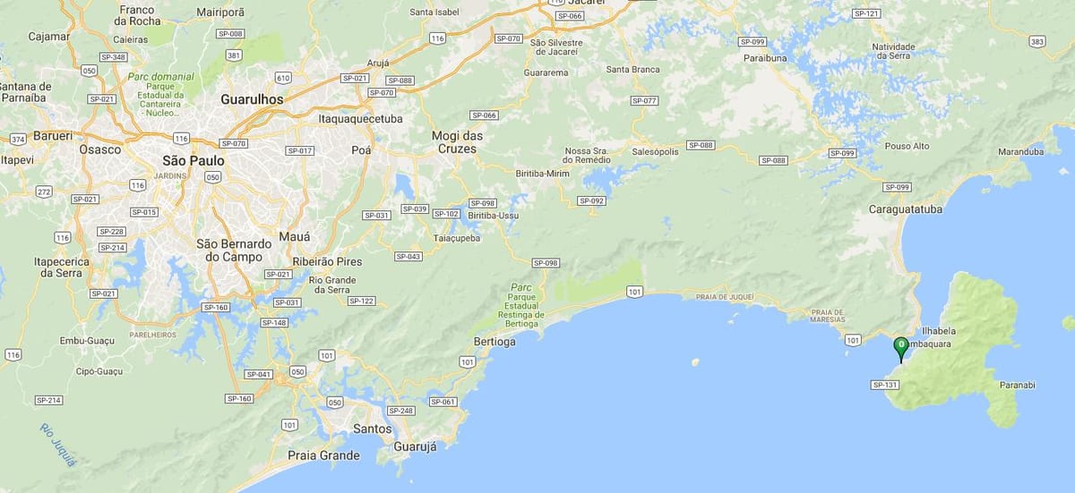 Mapa Umístěný v pláž