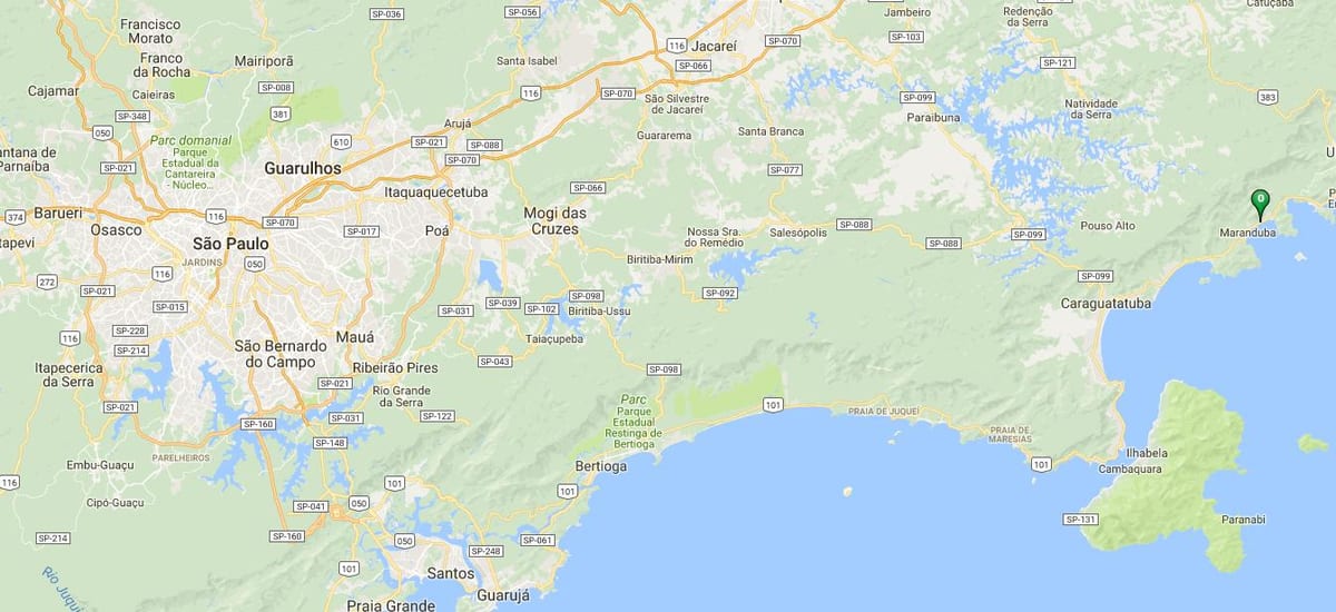 Mapa pláž Oeste