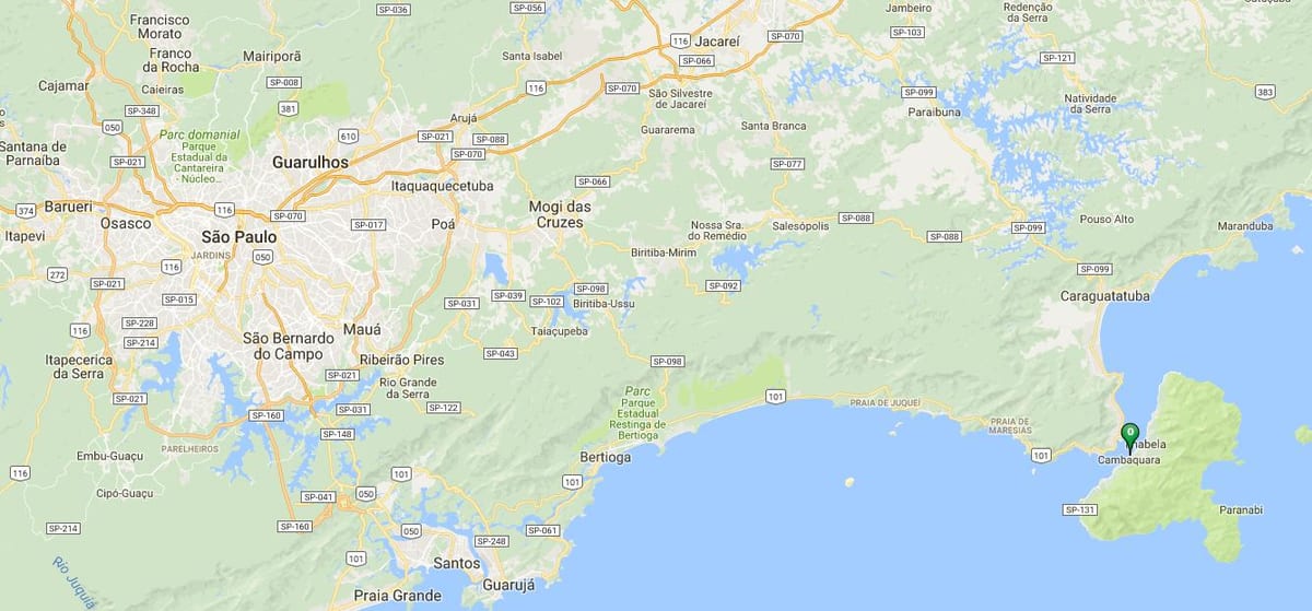 Mapa pláž Pedras Miudas