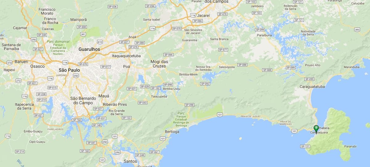 Mapa pláž Portinho
