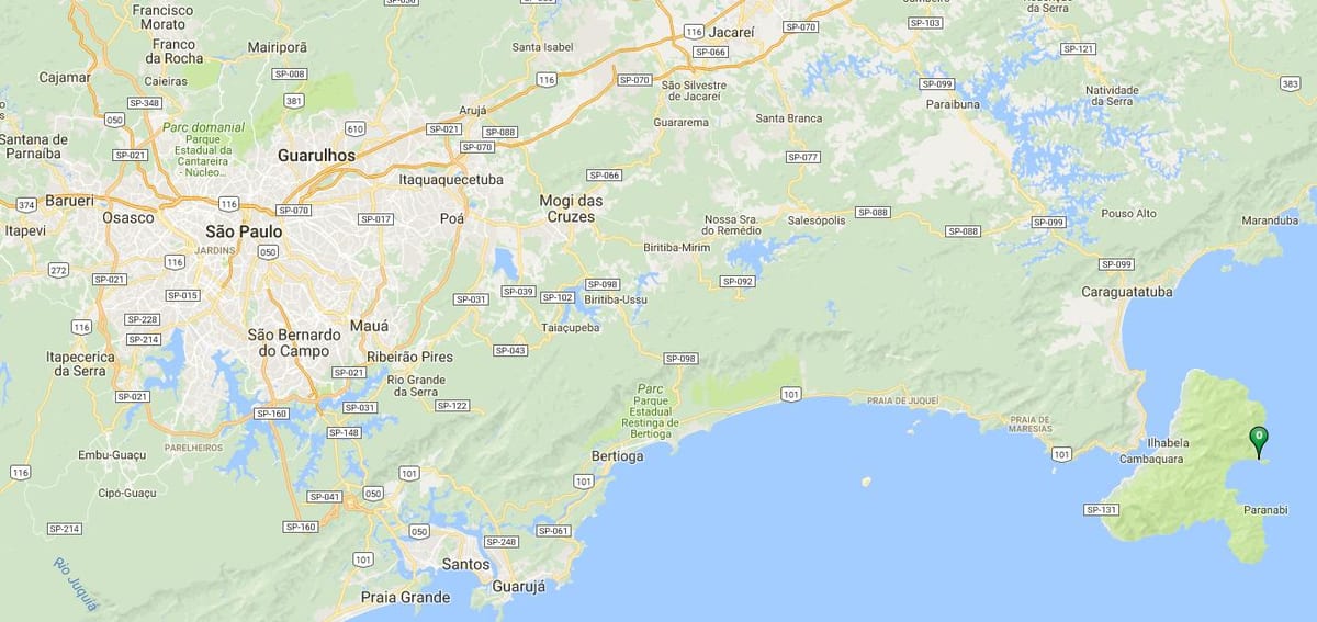 Mapa pláž Saco dělat Eustáquio