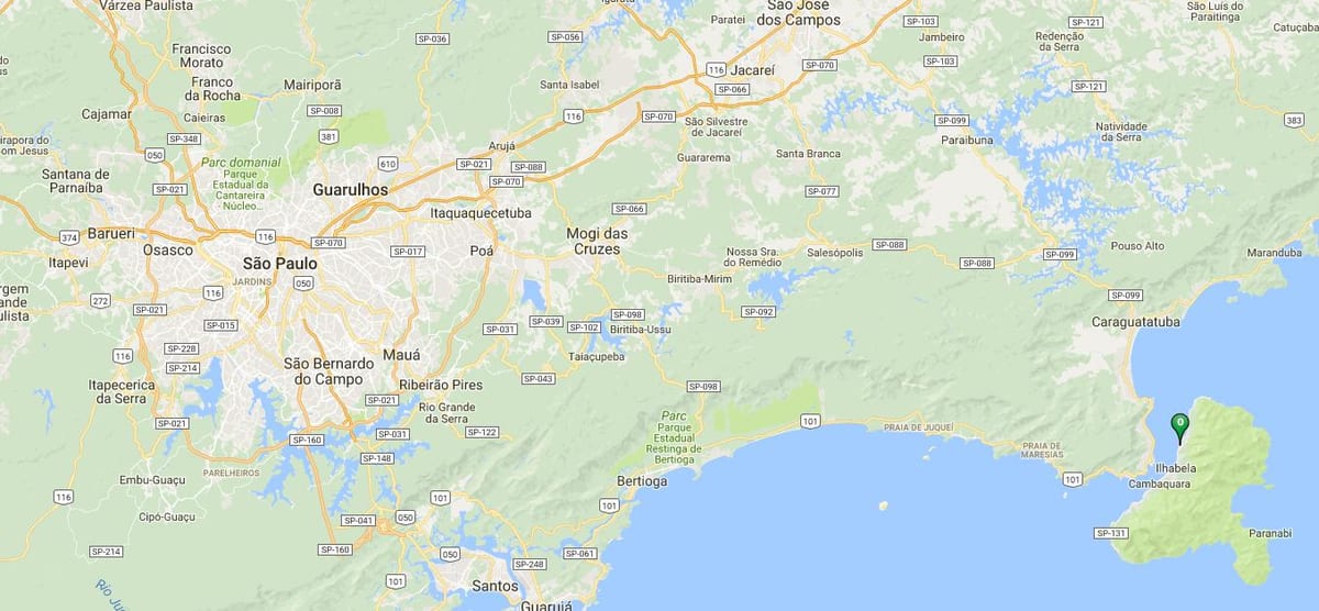 Mapa pláž Saco da Capela