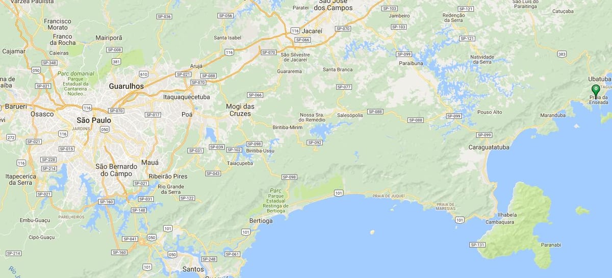 Mapa pláž Santa Rita