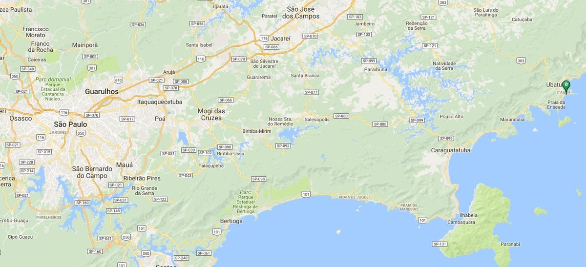 Mapa pláž Tenório