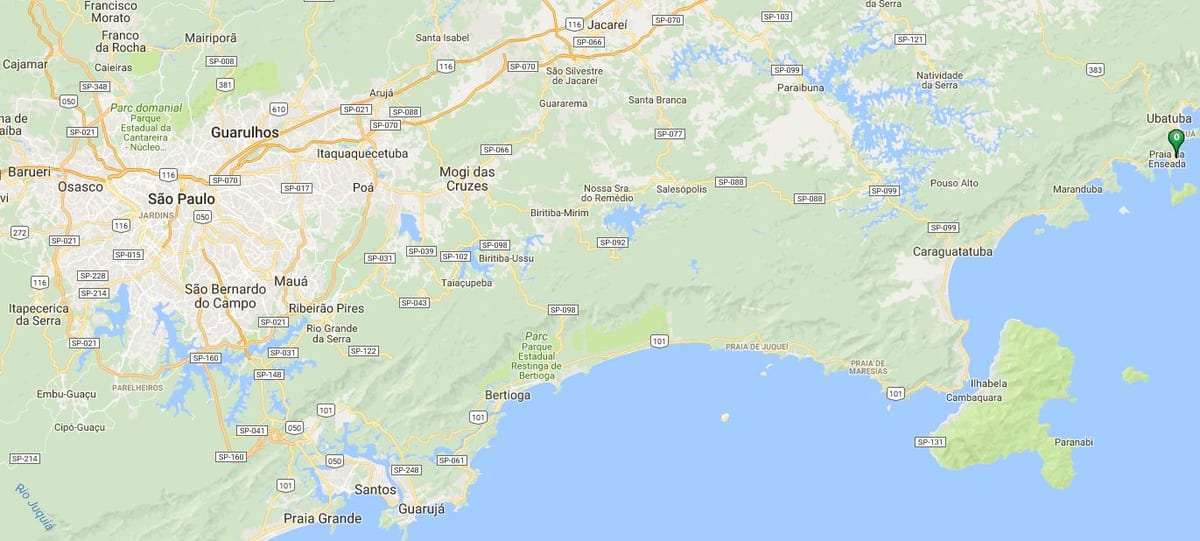 Mapa pláž Toninhas