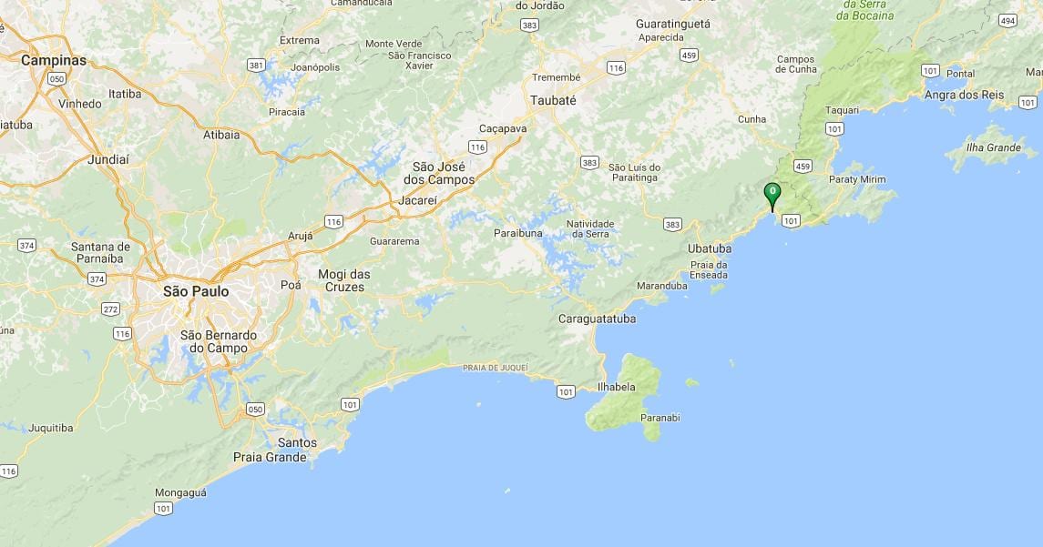 Mapa pláž Ubatumirim