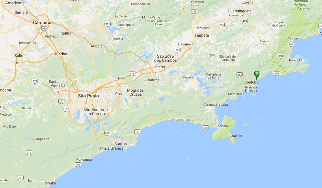 Mapa pláž Vermelha do Norte