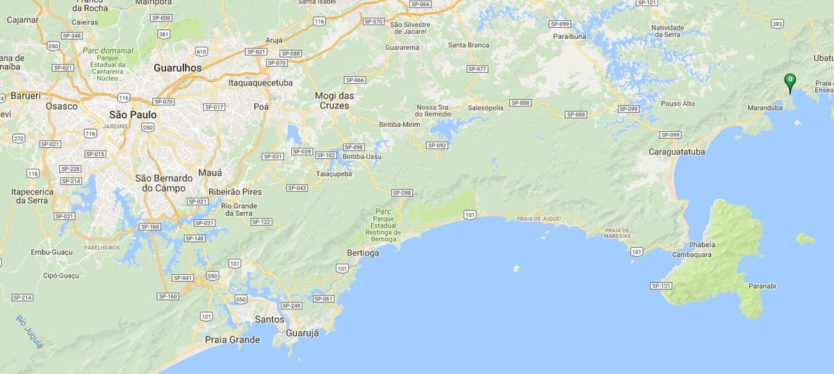 Mapa pláž Vermelha do Sul