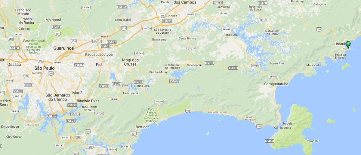 Mapa pláž Vermelha