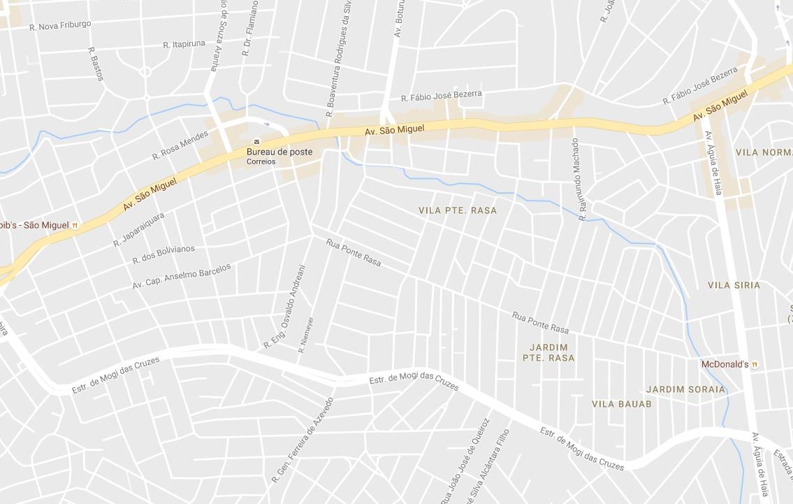 Mapa Ponte Rasa São Paulo