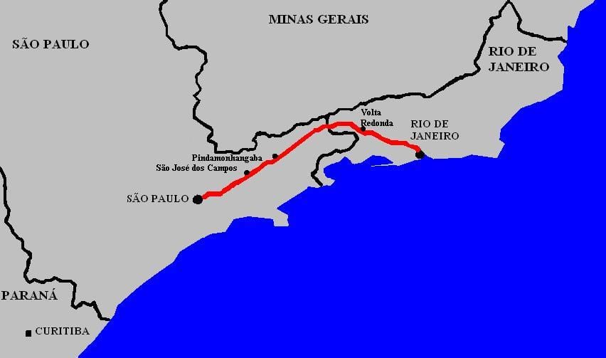 Mapa Prezident Dutra highway - BR 116
