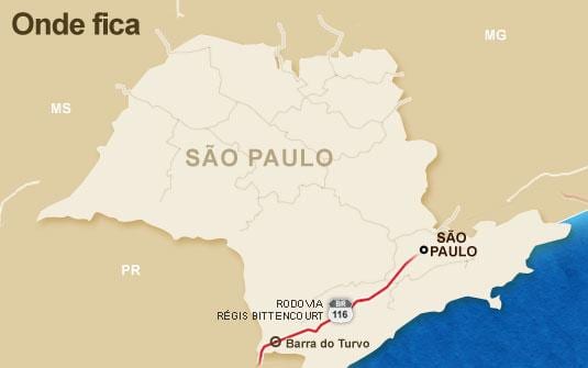 Mapa Régis na závody. dálnice - BR 116
