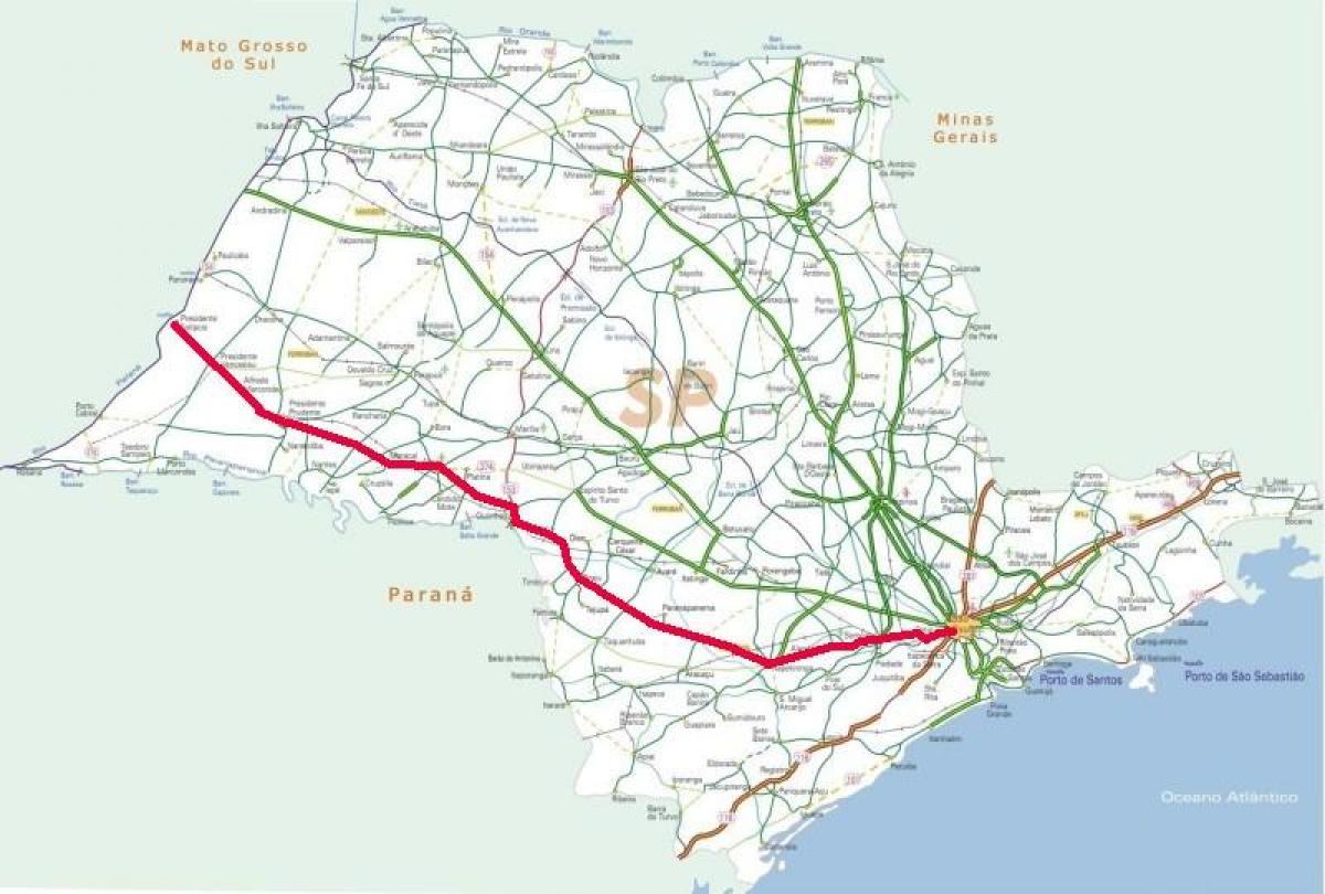 Mapa Raposo Tavares dálnice - SP 270