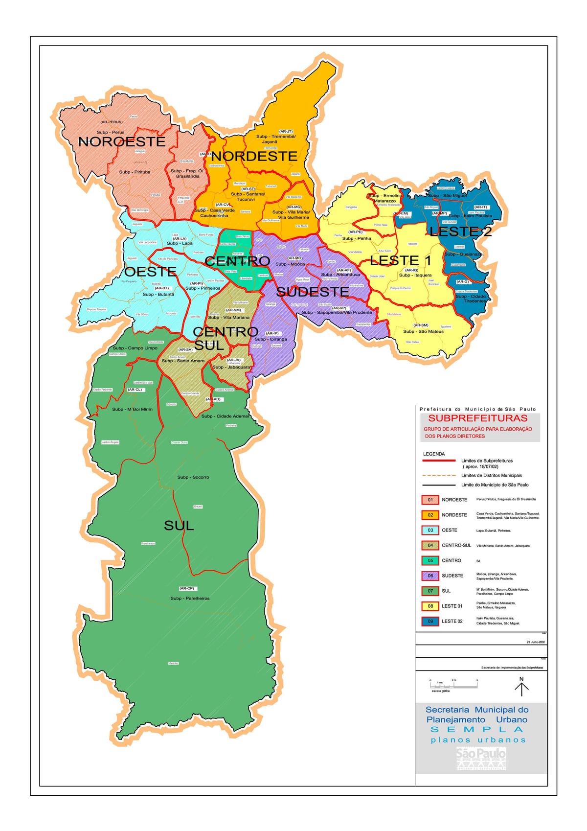 Mapa regionů São Paulo