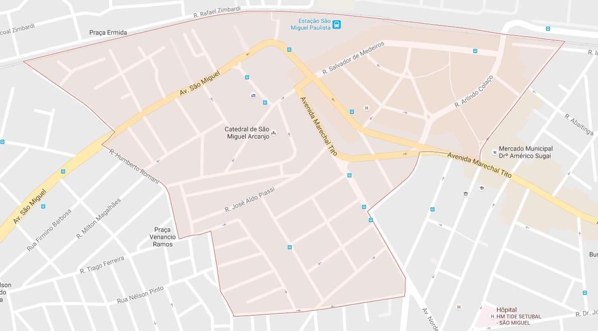 Mapa São Miguel Paulista São Paulo