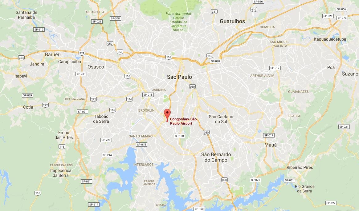 Mapa Sao Paulo Congonhas letiště