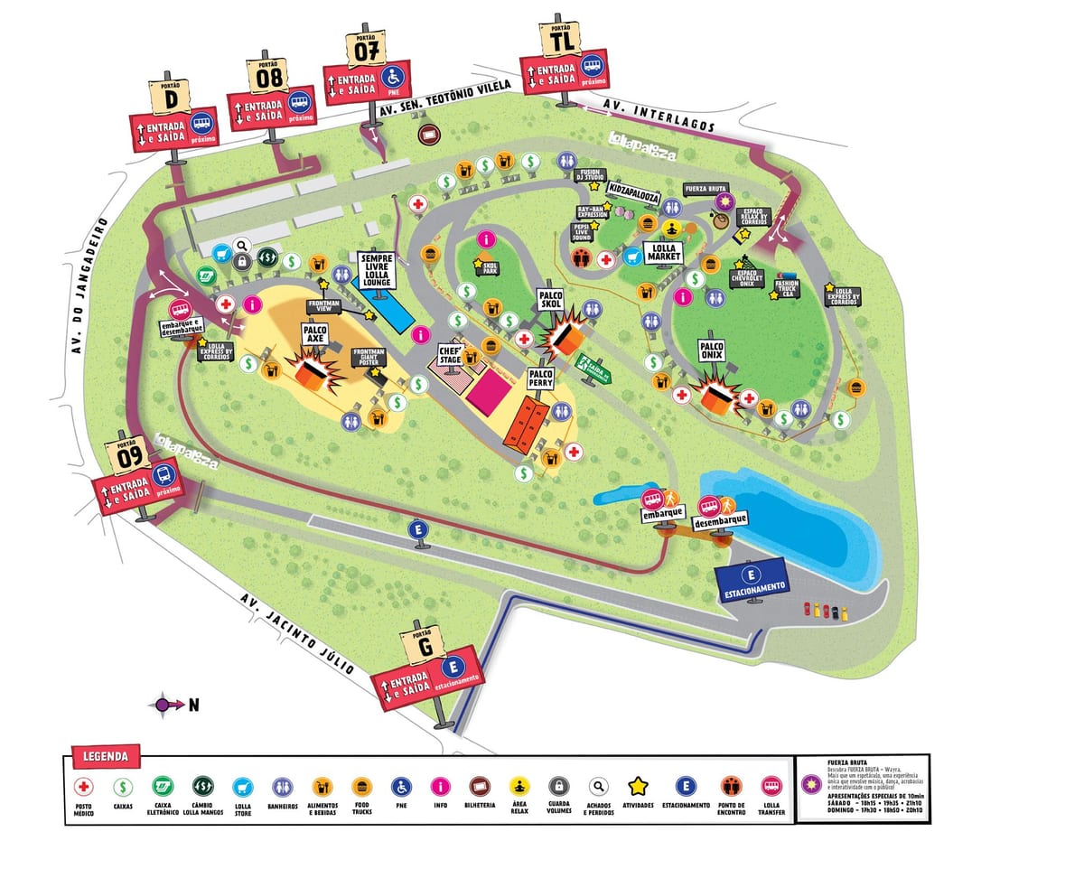 Mapa São Paulo lollapalooza