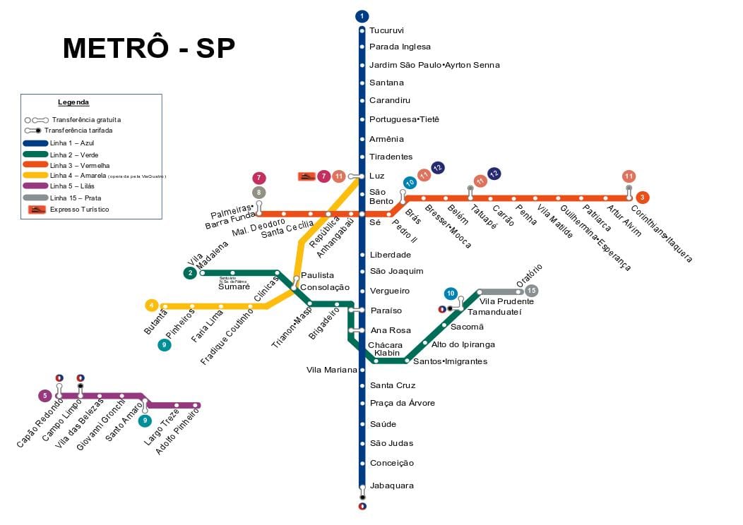 Mapa São Paulo metro