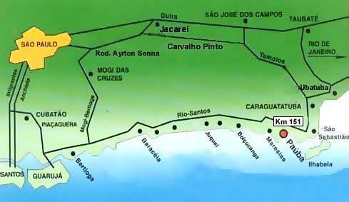 Mapa São Paulo pláže