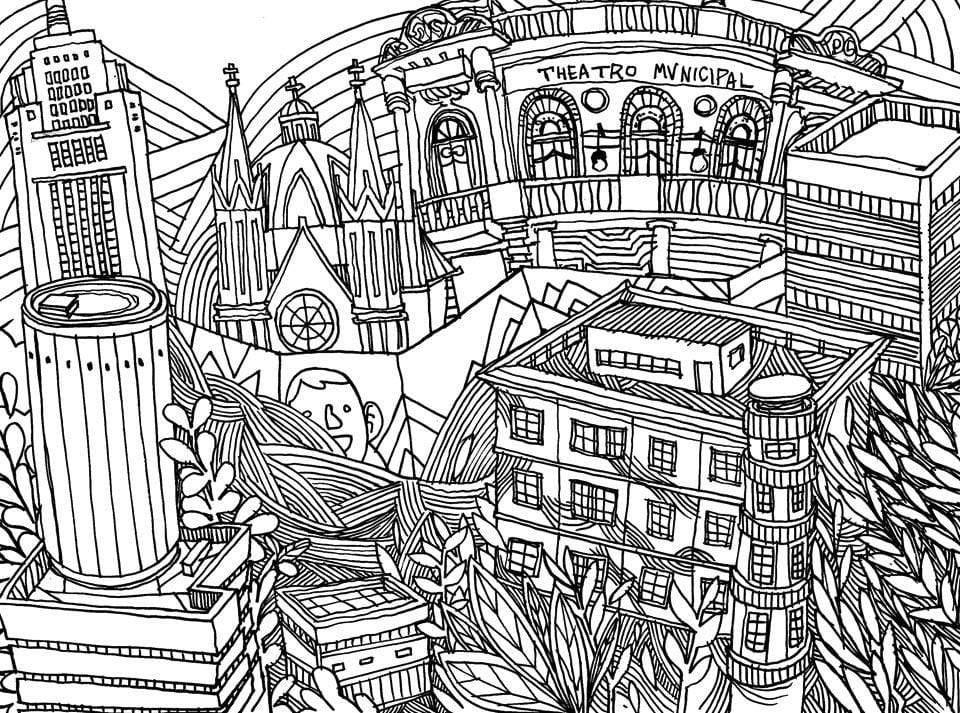 Mapa São Paulo zbarvení - Downtown
