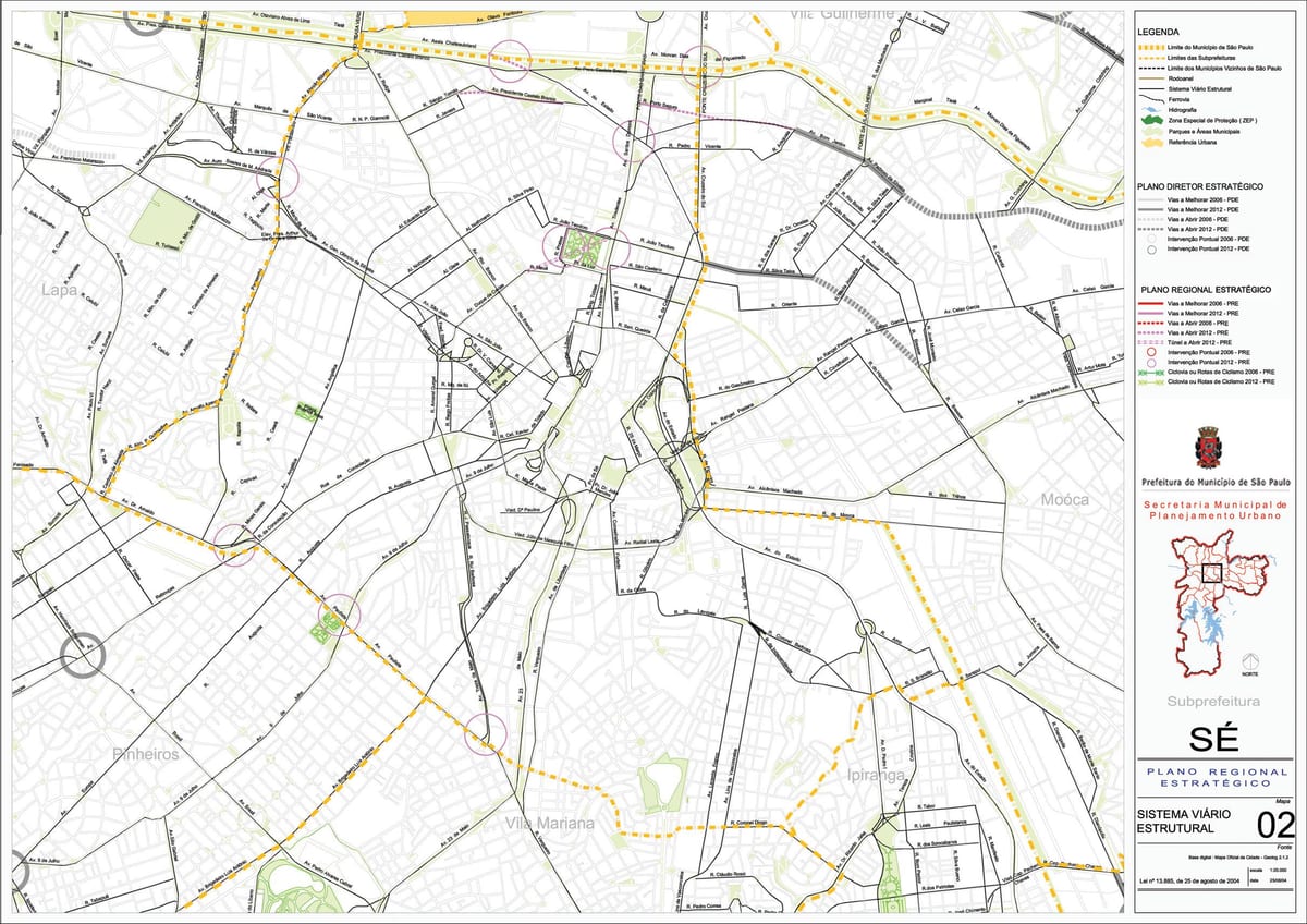 Mapa Sé São Paulo - Silnice