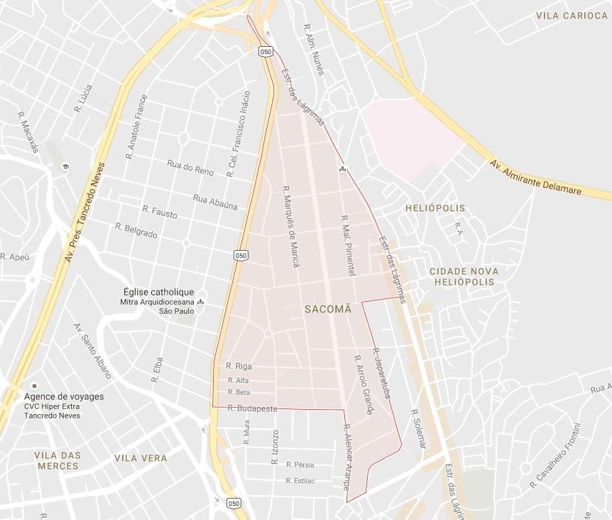 Mapa Sacomã São Paulo