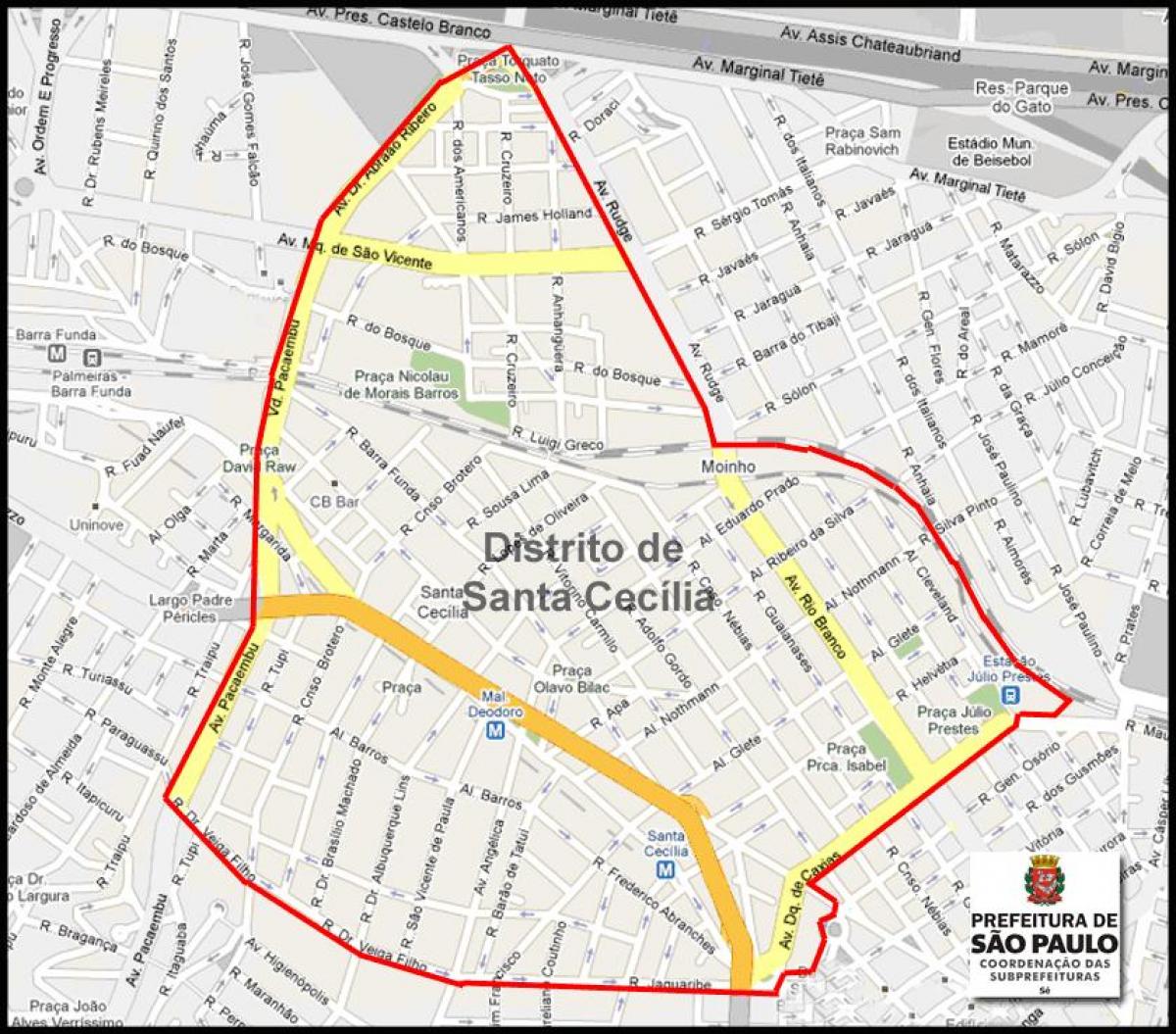 Mapa Santa Cecília, São Paulo