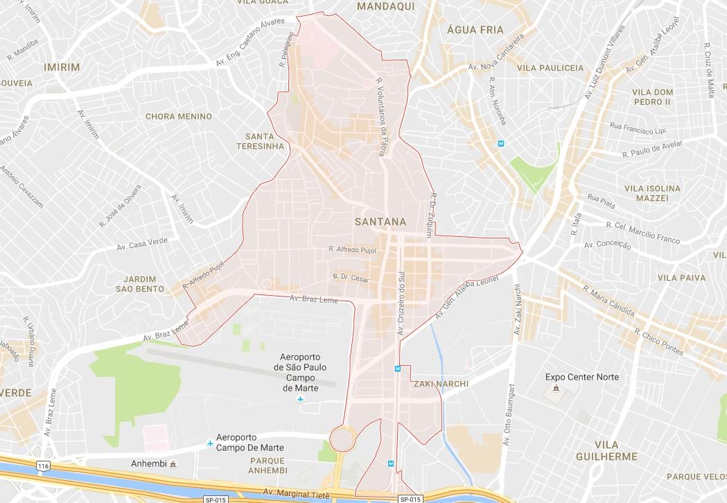 Mapa Santana, São Paulo