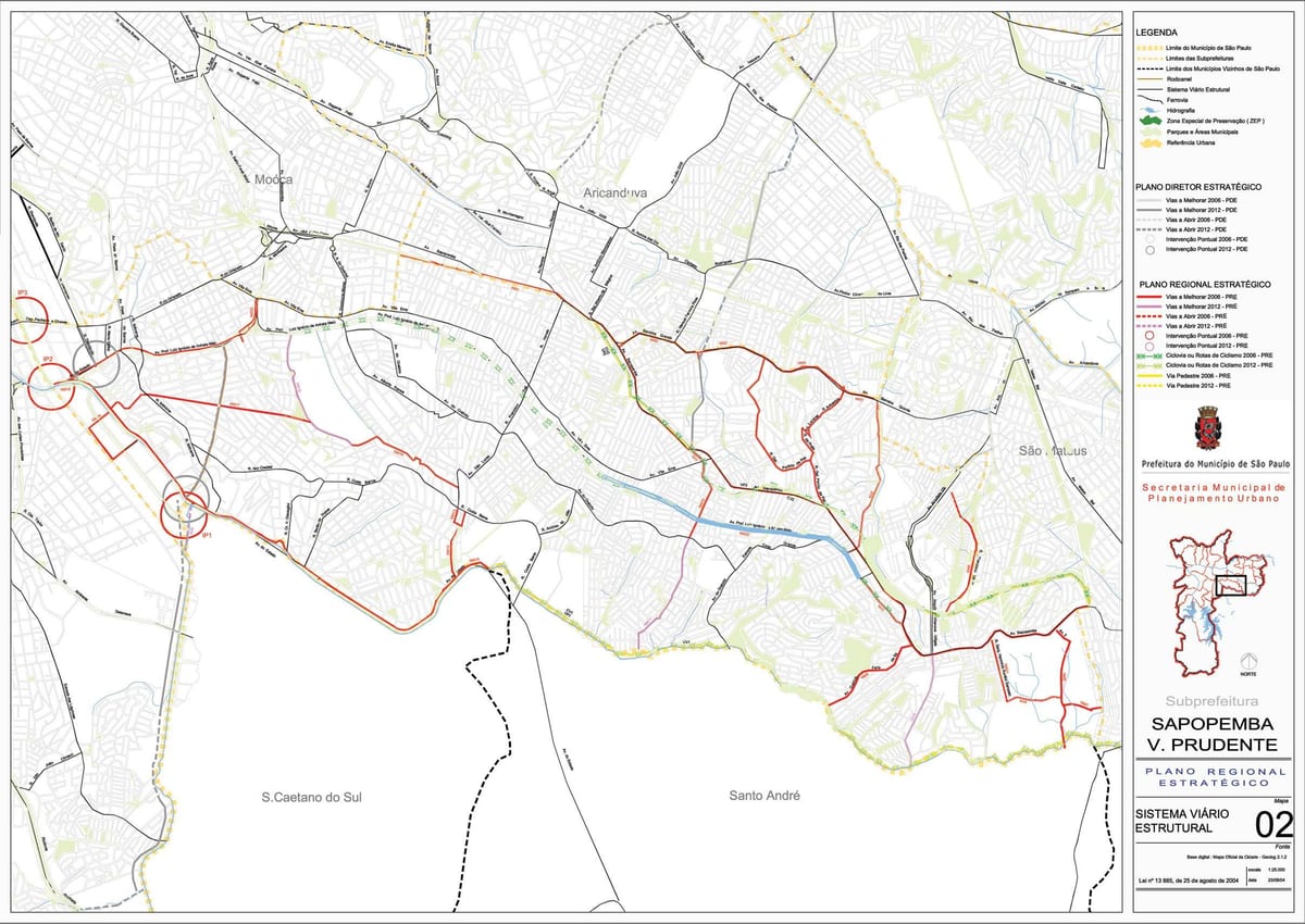 Mapa Sapopembra São Paulo - Silnice