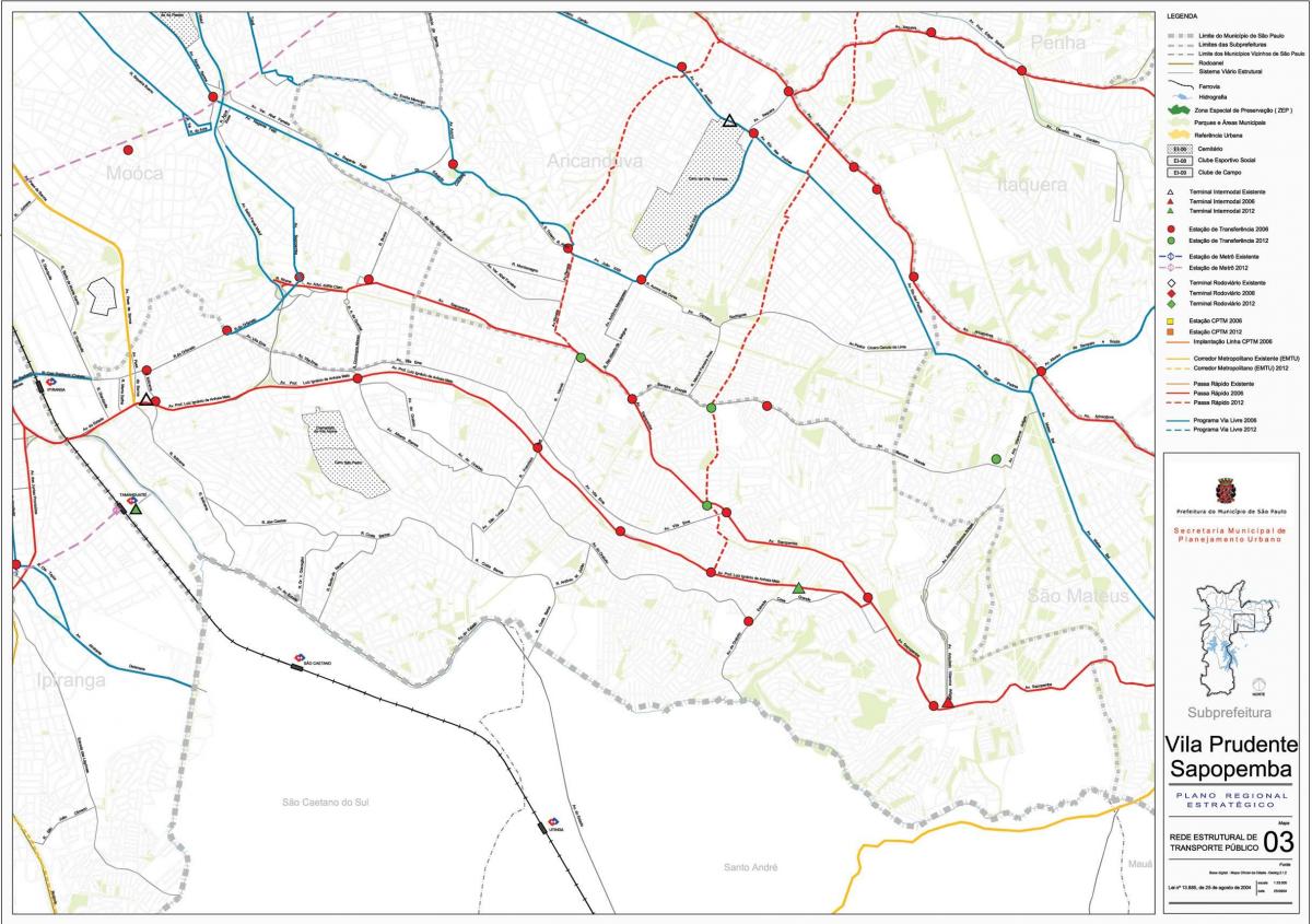 Mapa Sapopembra São Paulo - Veřejné dopravě