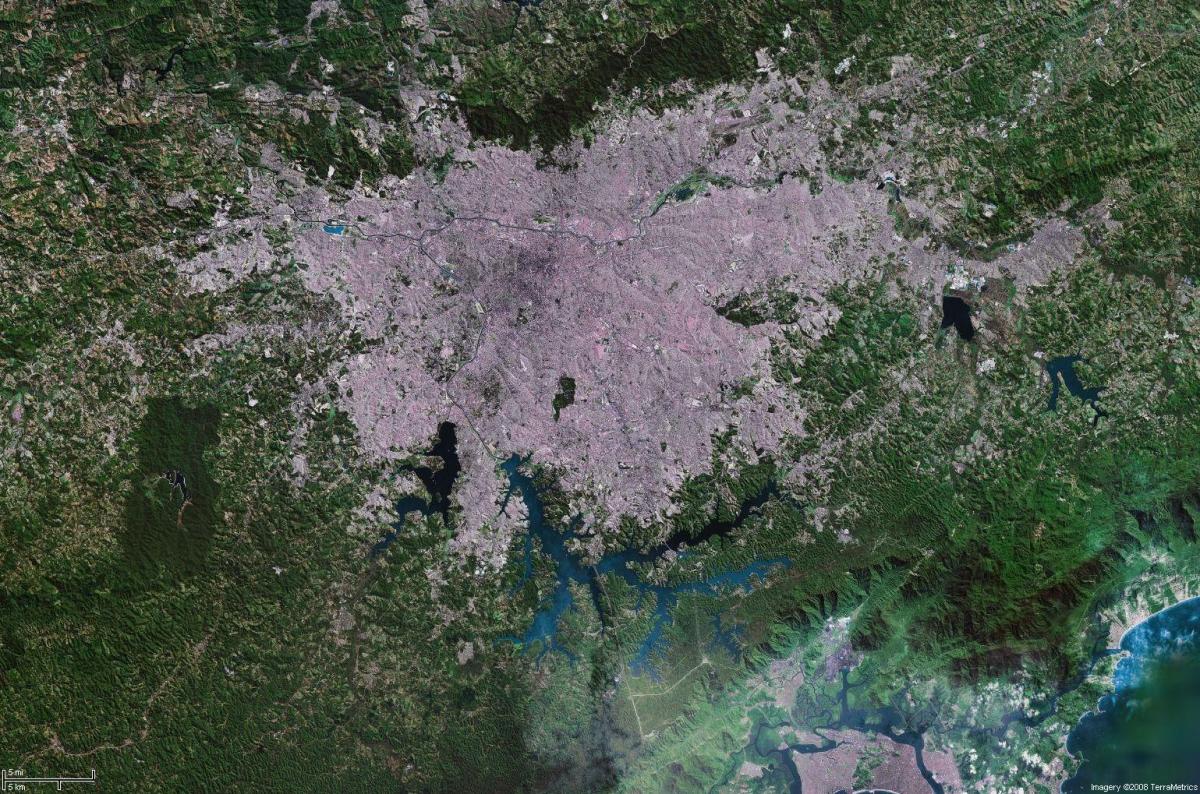 Mapa São Paulo satelitní