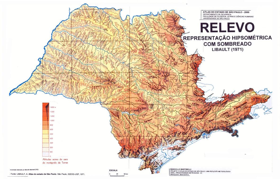 Mapa topografické São Paulo