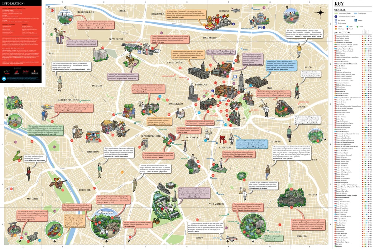 Mapa turistických São Paulo