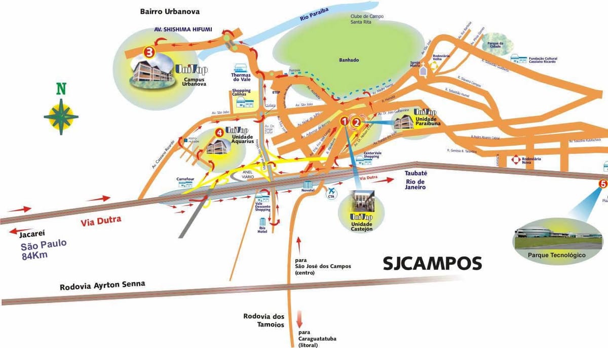 Mapa UNIVAP São Paulo